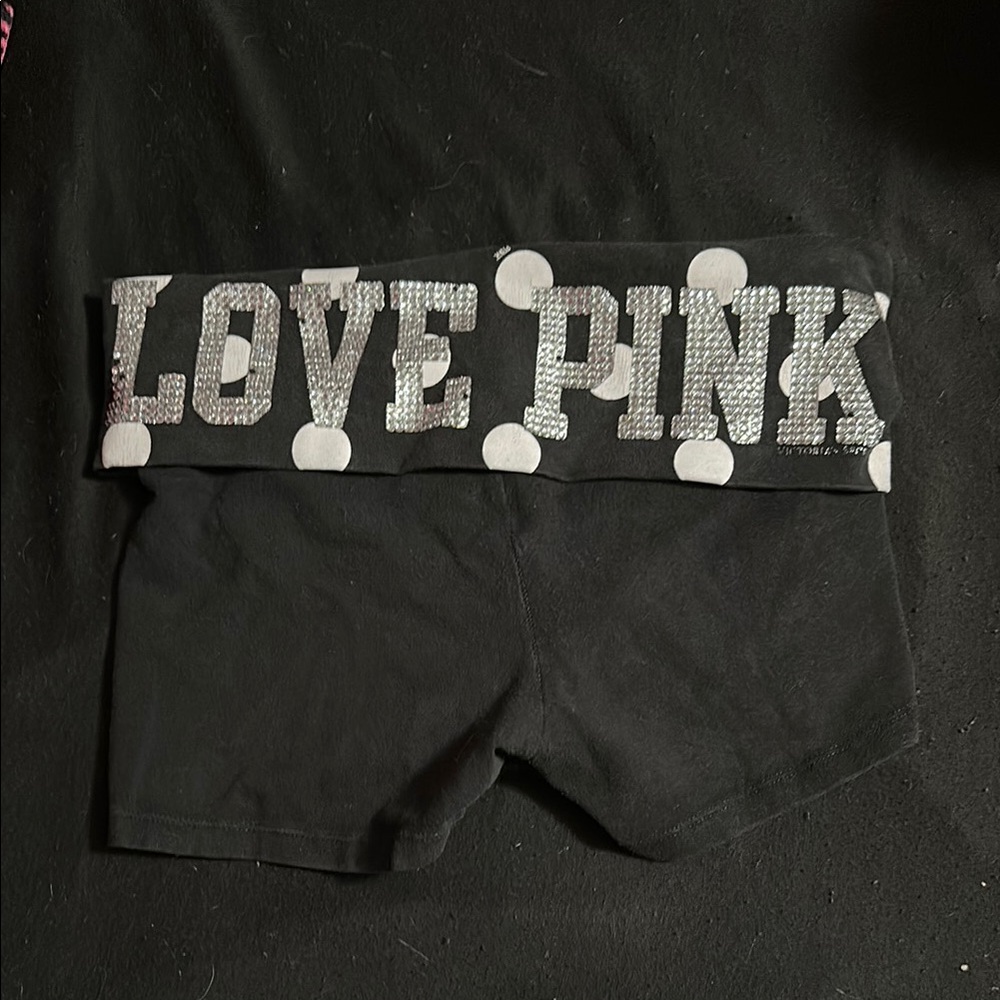 Black Shorts with LOVE PINK Sequin Waistband